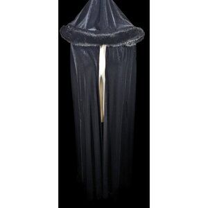 Vintage Gothic Jeffrey & Dara Evenings By Tom Barra Velvet Hooded Cloak With Fau